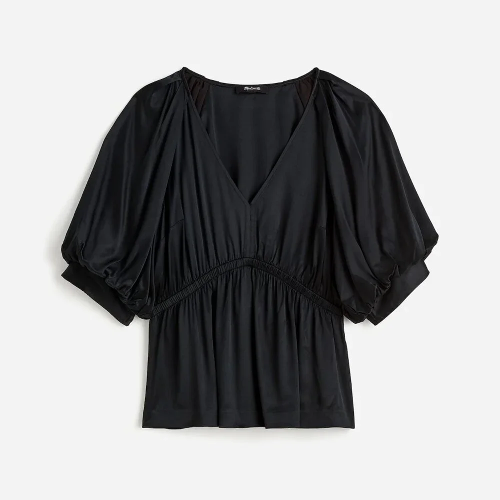 [NWT] Madewell Black Satin Top